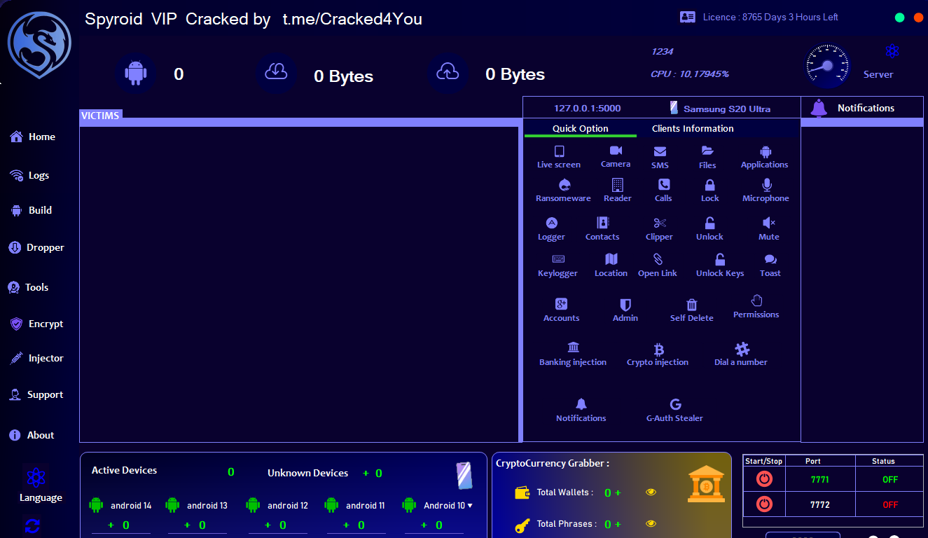 HERRAMIENTA DE HACKING ANDROID – Spyroid VIP PRO + ACTIVADOR DE POR VIDA